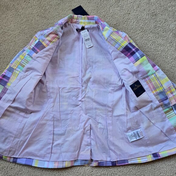 NWT Brooks Brothers Cotton Madras Jacket Blazer Pastel - Picture 7 of 12